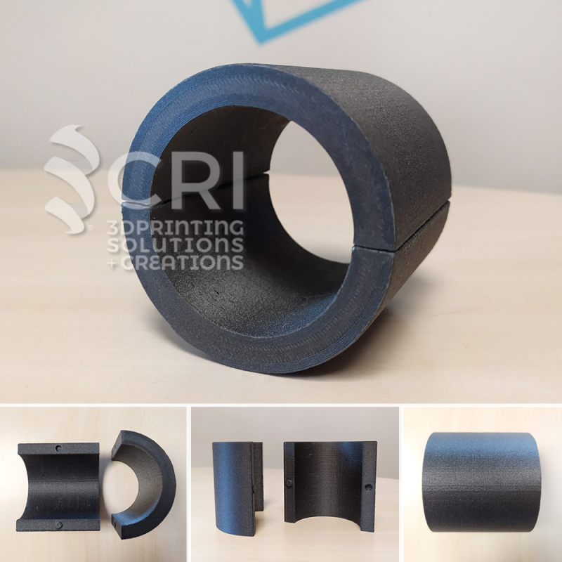 Stampa 3d personalizzata: News dal nostro Centro di Prototipazione rapida: stampa 3D di una boccola in PETG-Fibra di Carbonio.