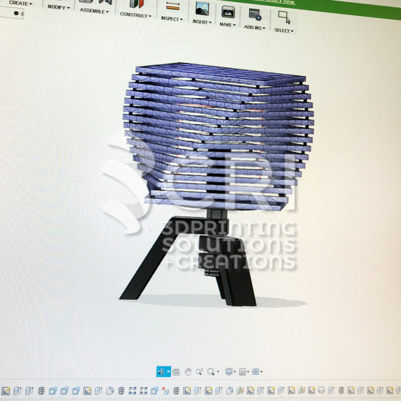 Stampa 3d personalizzata: Modello 3D di lampada di design, realizzato da Chiara Frungillo.
