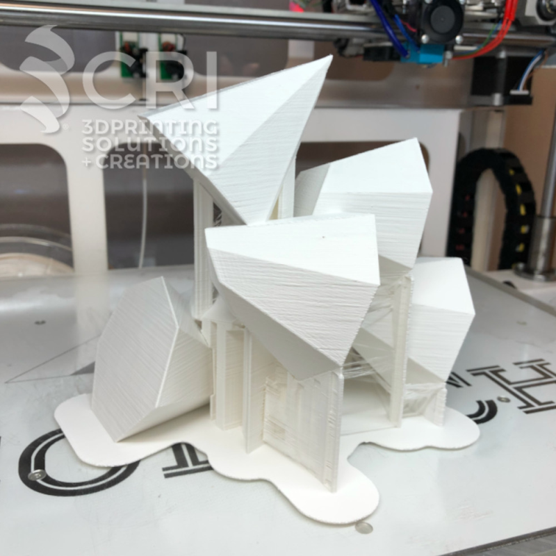 Stampa 3d personalizzata: News dal nostro centro stampa: Stampa 3D FDM in PLA Alfaplus Bianco Filoalfa di un progetto di design dal file .STL fornito da una studentessa universitaria.
