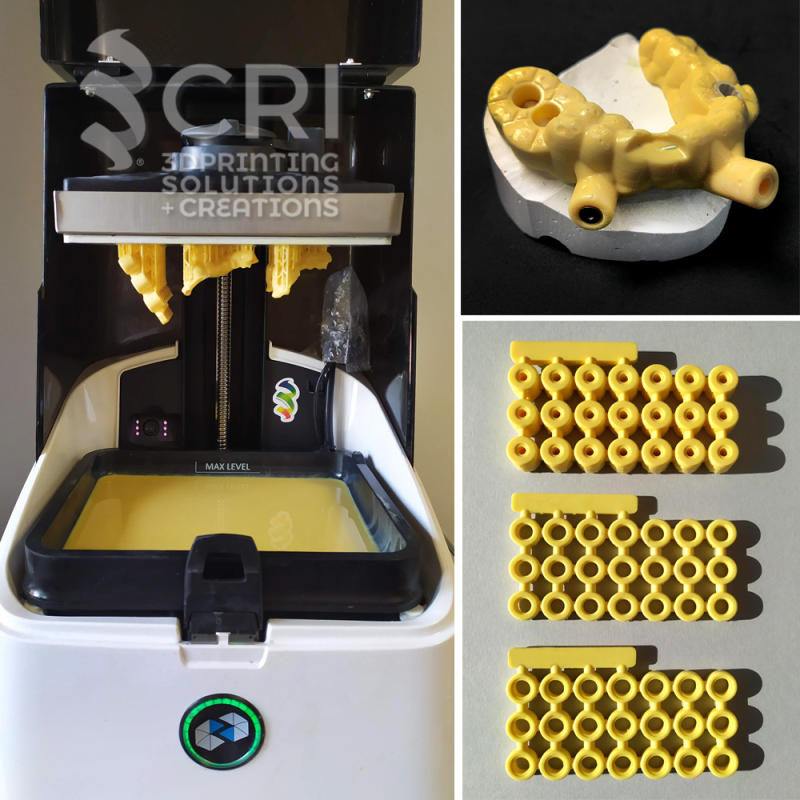 Prototipazione rapida stampa 3d: Il nostro Centro Stampa 3D realizza con la tecnologia MSLA e con l'utilizzo delle resine professionali UNIZ in classe 1 (specifiche per il settore DENTALE / ODONTOIATRICO): dime chirurgiche, modelli, calibratori, stampi ortodontici, protesi in plastica, etc. 
Per maggiori informazioni sulle resine dentali e sul servizio di stampa 3D contattaci via chat, messenger o whatsapp.