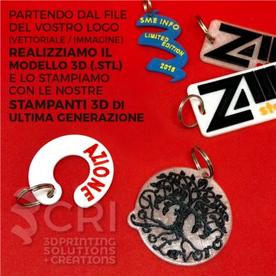 Portachiavi personalizzato con Logo in 3D in stampa 3d