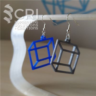 Orecchini Illusion Cube 2.0 in stampa 3d