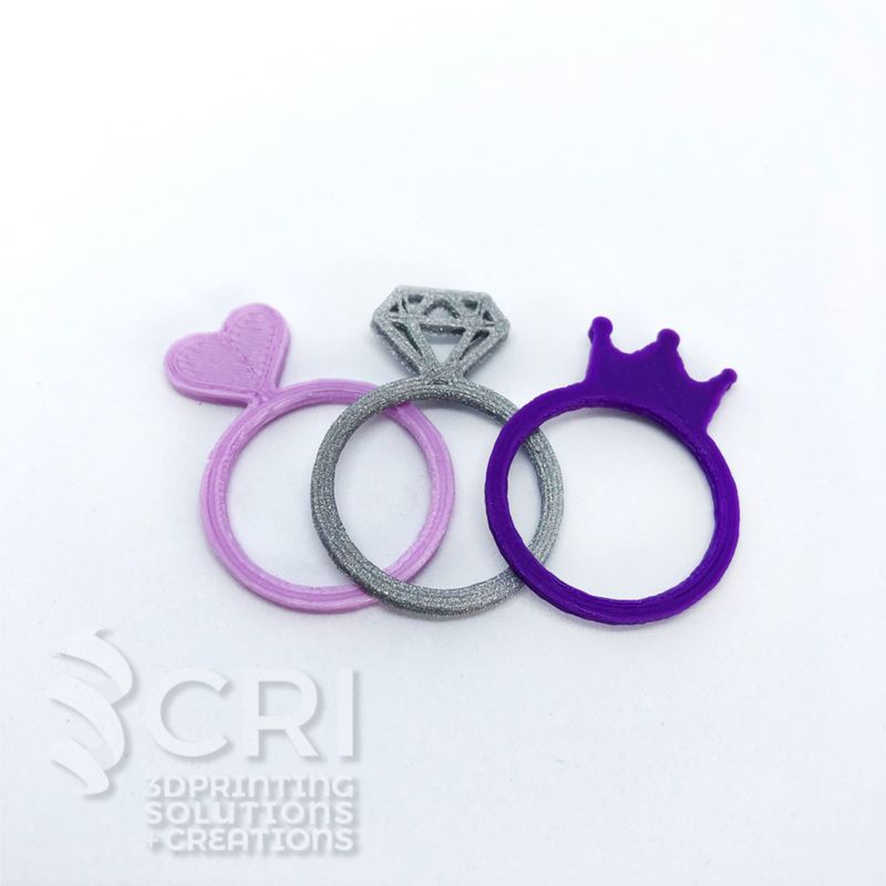 Set Anelli Princess in stampa 3d