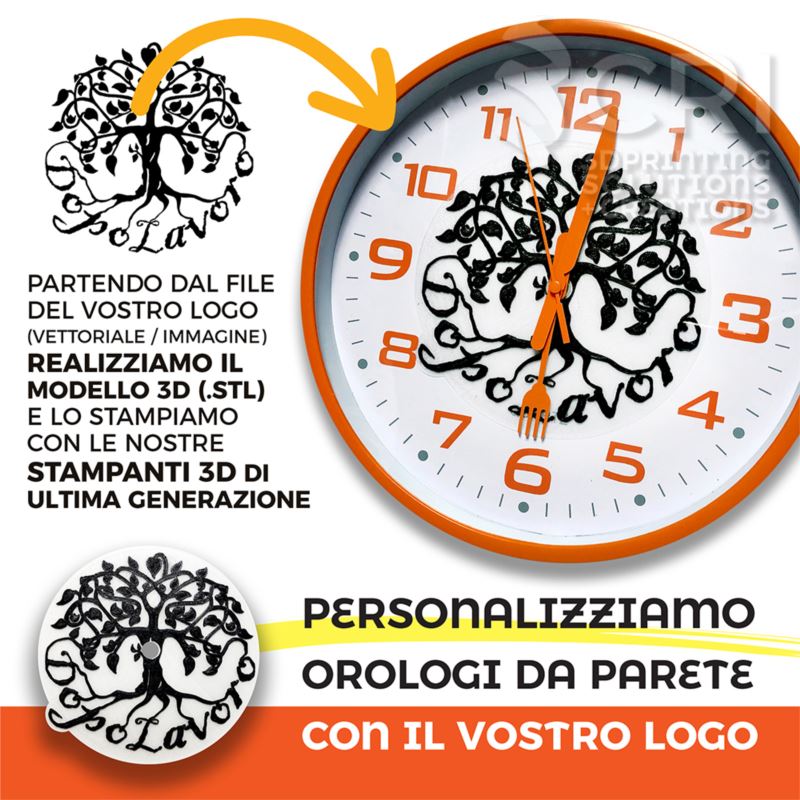 Orologio da parete personalizzato con Logo in stampa 3d