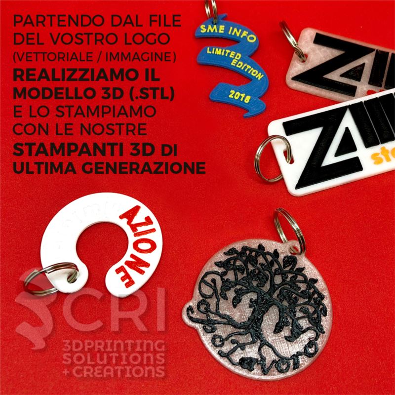 Portachiavi personalizzato con Logo in 3D in stampa 3d