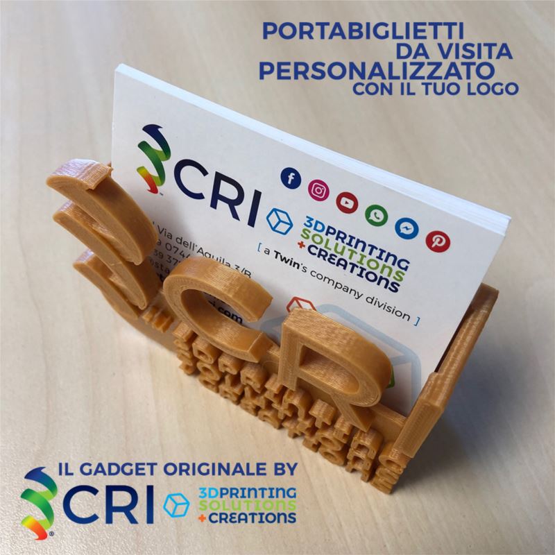 Portabiglietti da visita con Logo 3D in stampa 3d